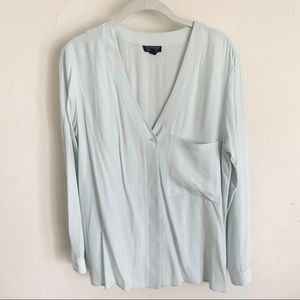 Topshop Long Sleeve Flowy Blouse